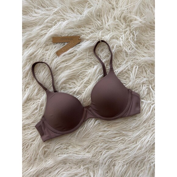Skims Fits Everybody T-shirt Demi Bra Umber Size 32A - Picture 3 of 7